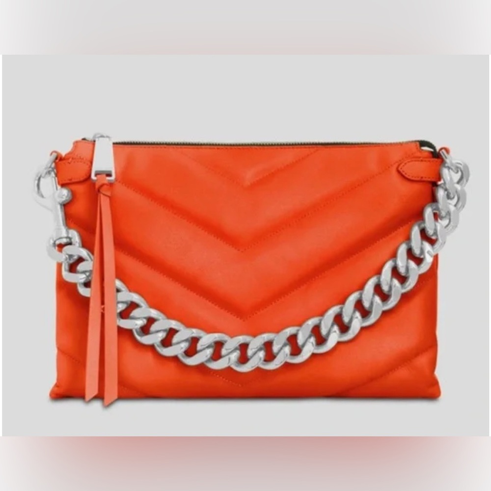 Rebecca Minkoff Edie Maxi Leather Crossbody Bag, Coral